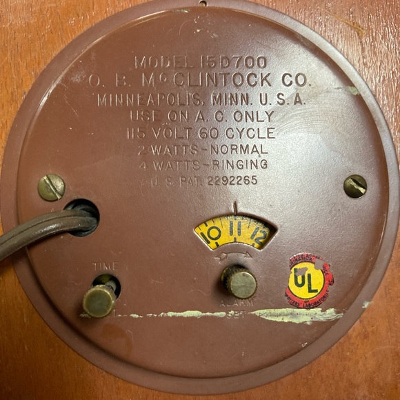 MCM Electric O.B. McClintock Clock - Picture 10 of 16